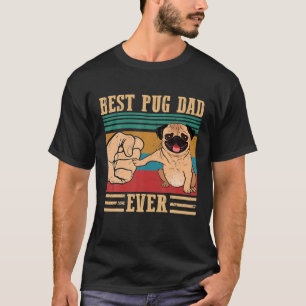 Camiseta O Melhor Pai De Pug Alguma Vez Vintage Retro Ofere