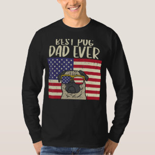 Camiseta O Melhor Pai De Pug Que Já Veio A Bandeira America