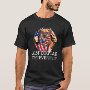 Camiseta O Melhor Pai De Puggle De Bandeira Americana Em 4 