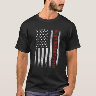 Camiseta O melhor Pai de sempre com a bandeira americana