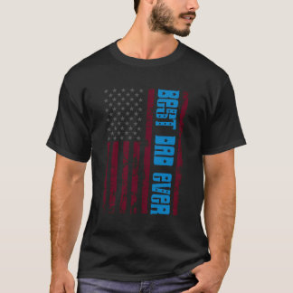 Camiseta O melhor Pai de sempre com a bandeira americana