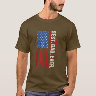 Camiseta O Melhor Pai De Sempre Com A Bandeira Americana Vi