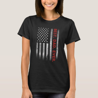 Camiseta O melhor Pai de sempre com bandeira americana para