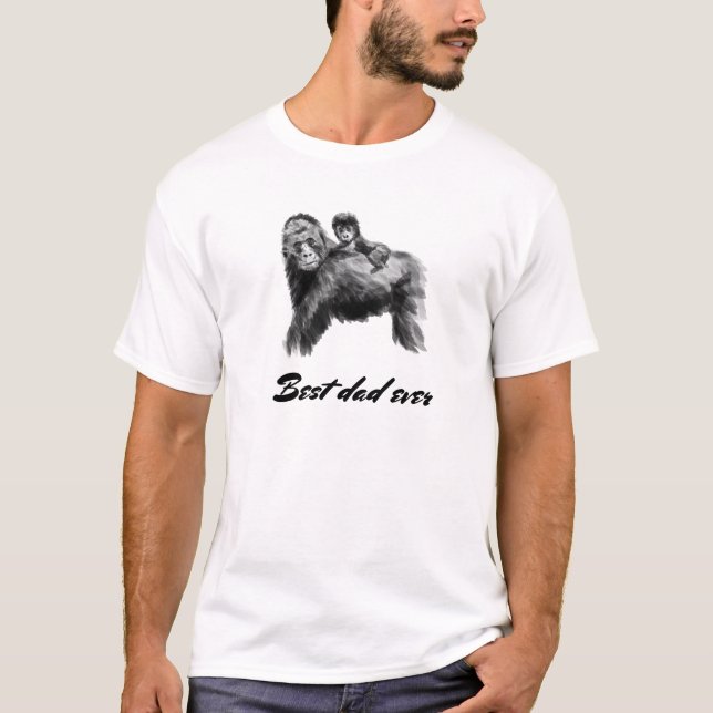 Camiseta O melhor pai de sempre gorila com bebê (Frente)