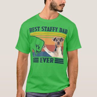 Camiseta O melhor Pai de Staffy de Cachorro Engraçado que p