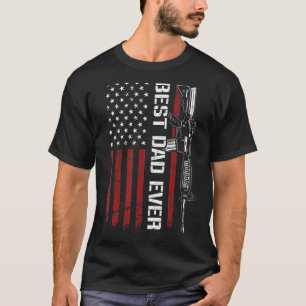 Camiseta O Melhor Pai De Todos Os Eua Flag Mens Pro Gun Pai