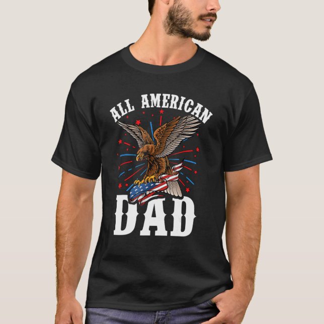 Camiseta O Melhor Pai De Todos Os Pais Americanos - Bandeir (Frente)