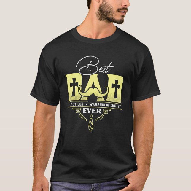 Camiseta O Melhor Pai Do Homem De Deus Guerreiro Do Cristo  (Frente)