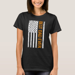 Camiseta O melhor Pai do mundo com a bandeira americana Ame