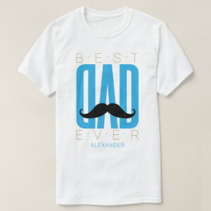 Camiseta O melhor Pai do mundo do bigode azul preto - Doura