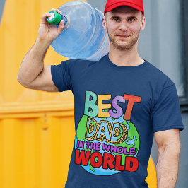 Camiseta O melhor Pai do mundo multicolorido