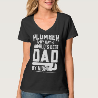 Camiseta O melhor Pai do mundo por canalizador noturno
