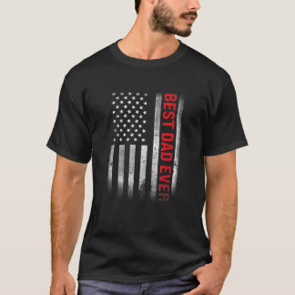 Camiseta O Melhor Pai Dos Eua Flag Vintage Dia de os pais M