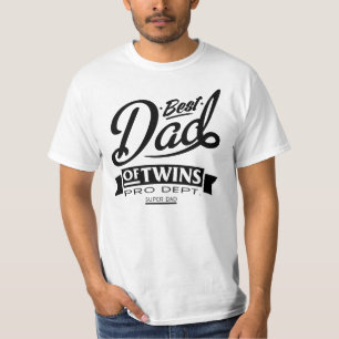 Camiseta O melhor pai dos gêmeos pro Serviço Super Pai