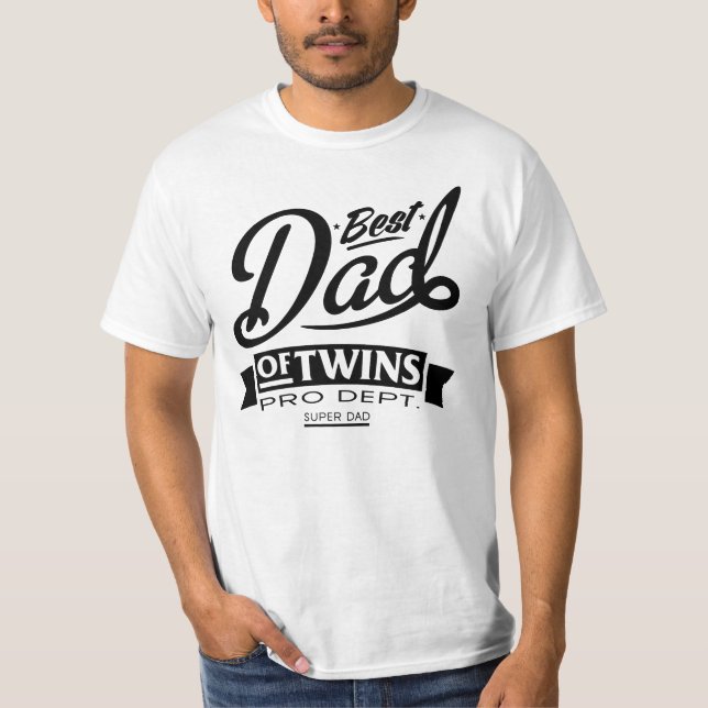 Camiseta O melhor pai dos gêmeos pro Serviço Super Pai (Frente)