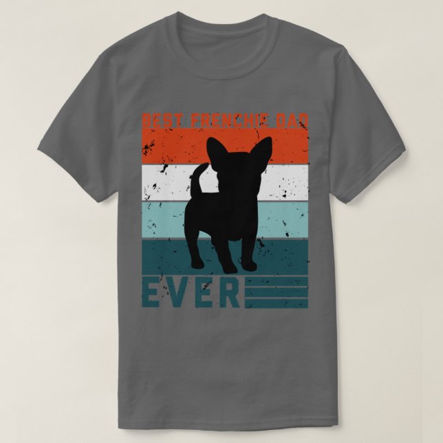 Camiseta O melhor pai francês de sempre, amante de buldogue (Frente do Design)