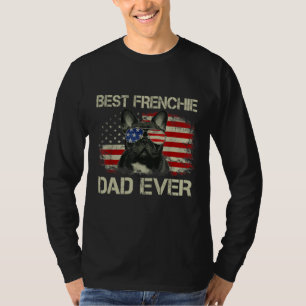 Camiseta O melhor Pai francês Ever Bulldog American Flag Gi