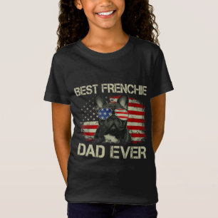 Camiseta O melhor Pai francês Ever Bulldog American Flag Gi