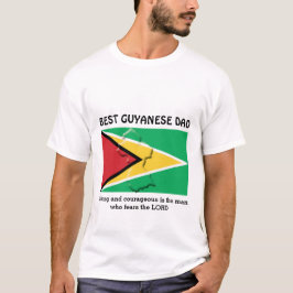 Camiseta O MELHOR PAI GUIANÊS, Forte E Corajoso Personaliza