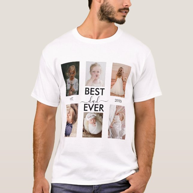 Camiseta O melhor Pai já personalizável ano e imagens (Frente)