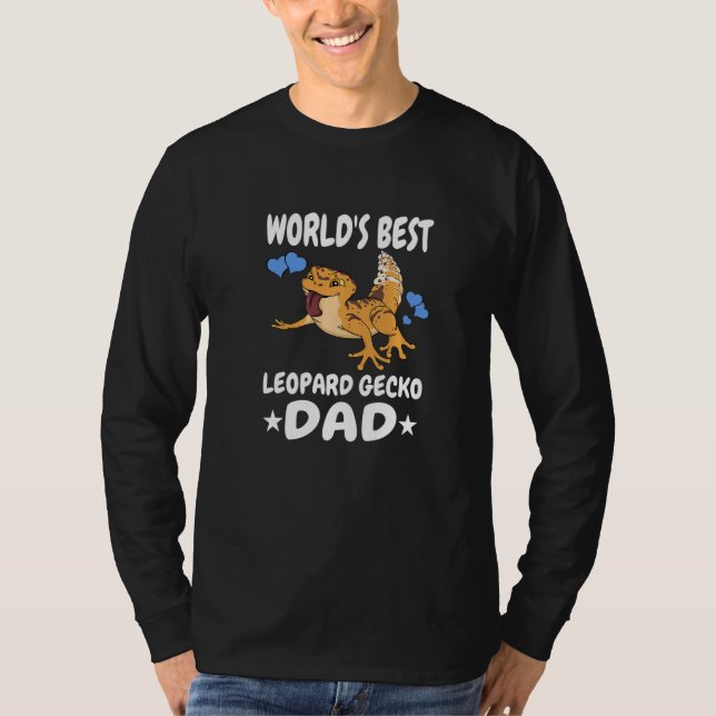 Camiseta O melhor Pai Leopard Gecko Men Pet Lizard (Frente)