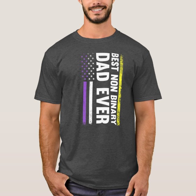 Camiseta o melhor pai não binário jamais Pride Sinalizador  (Frente)