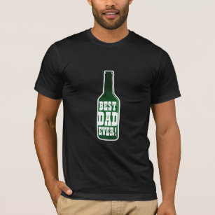 Camiseta O melhor pai nunca! garrafa de cerveja do vintage