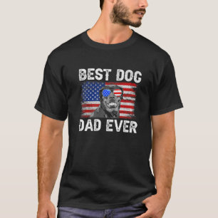 Camiseta O Melhor Pai Rottweiler De Mens Na Bandeira Americ