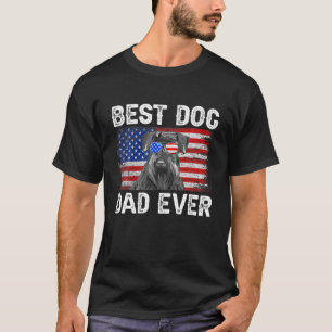 Camiseta O Melhor Pai Schnauzer Da América Bandeira 4º De