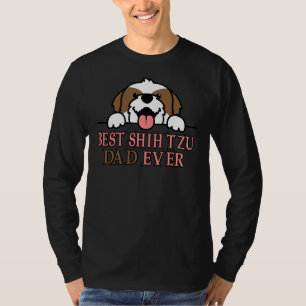 Camiseta O Melhor Pai Shih Tzu Ever Mente Cão Mostrando Cac