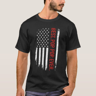 Camiseta O Melhor Pop de Pop Com Bandeira Americana Para F