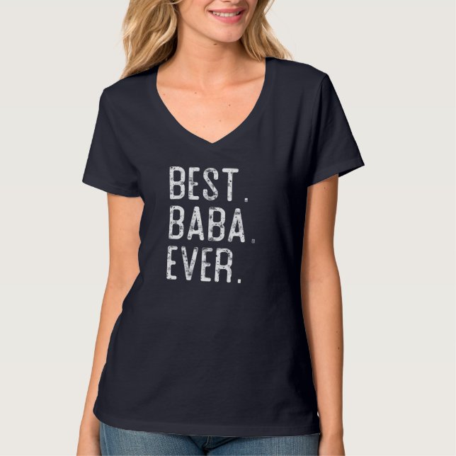 Camiseta O melhor presente de dia do pai para Baba (Frente)