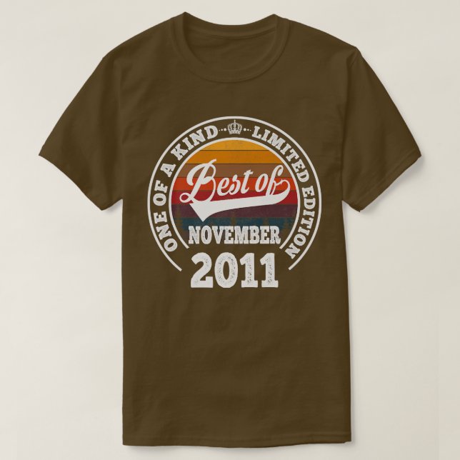 Camiseta O Melhor Presente De Ontem De Novembro De 2011 Par (Frente do Design)