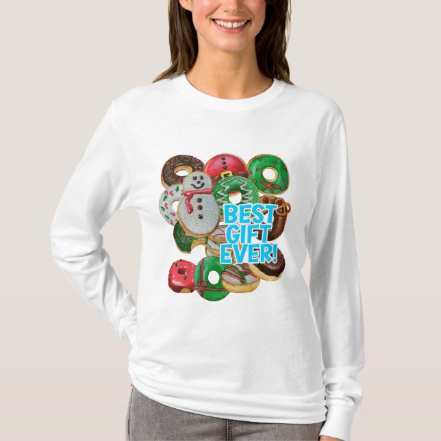 Camiseta O melhor presente de sempre! Xmas Doughnut (Frente)