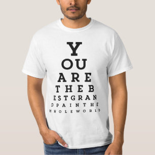 Camiseta O melhor t-shirt da carta da tipografia   Snellen