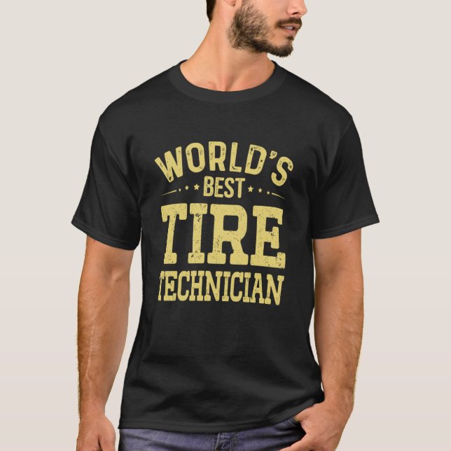 Camiseta O melhor técnico de pneus do mundo — Tire Techni (Frente)