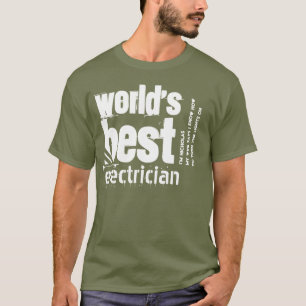 Camiseta O melhor texto personalizado eletricista do mundo 