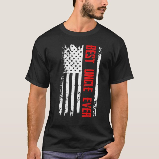 Camiseta O Melhor Tio Alguma Vez Nos Eua Bandeira Americana (Frente)