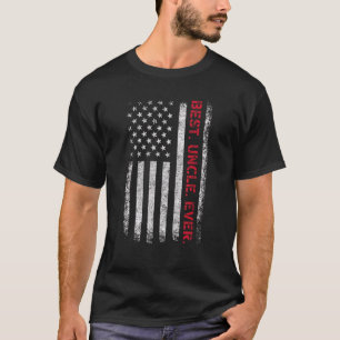 Camiseta O melhor tio de sempre do pai com a bandeira ameri