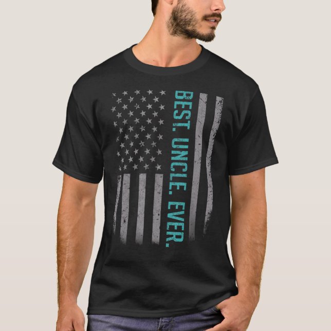 Camiseta O Melhor Tio De Todos Os Eua Bandeira Americana Pa (Frente)
