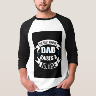Camiseta O Melhor Tipo de Pai Educa uma Enfermeira Preto e