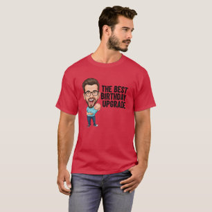 Camiseta O Melhor Upgrade de Aniversário Papai de Óculos