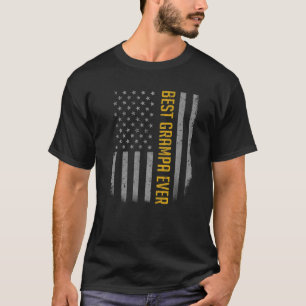 Camiseta O melhor vovô    sinalizador americano para o pai