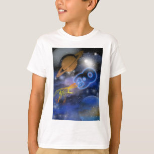 Camiseta O menino de 8o Plantet feliz do aniversário,