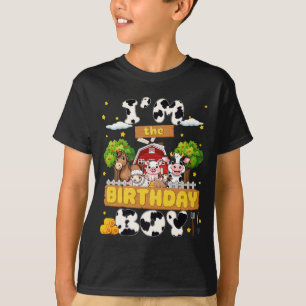 Camiseta O Menino de Aniversário Família Fazenda Festa Comb