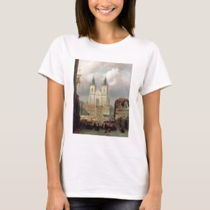 Camiseta O mercado velho em Praga, 1881 (óleo no canva