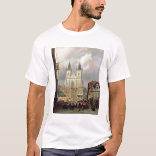 Camiseta O mercado velho em Praga, 1881 (óleo no canva