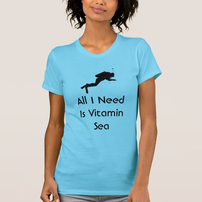Camiseta O mergulhador todo que eu preciso é mar da (Frente)
