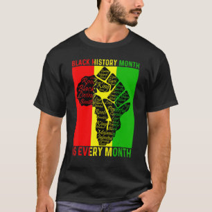 Camiseta O Mês do Histórico Negro É A Cada Mês O Poder Do A