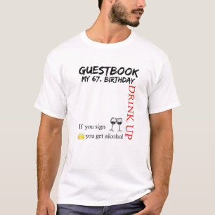Camiseta O Meu 67º Aniversário E O Livro De Convidados